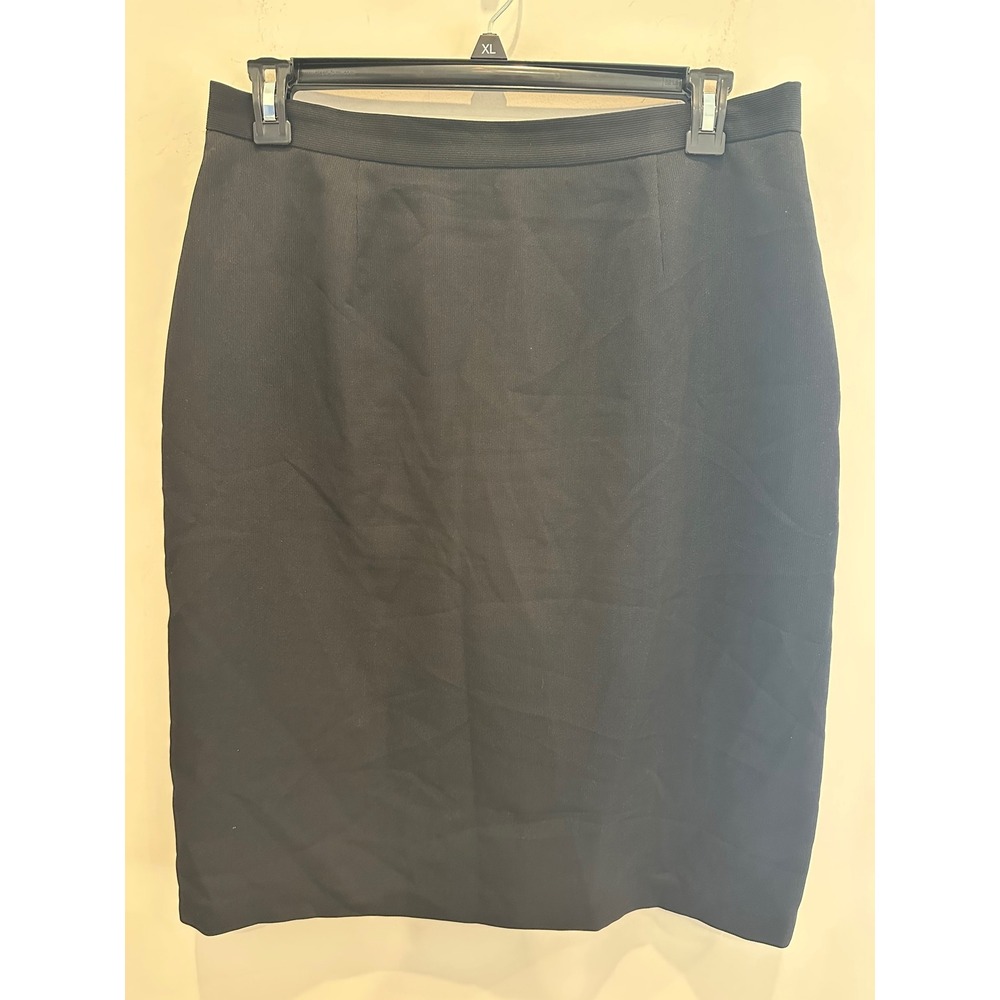 Evan-Picone Black Ribbed Pencil Skirt Plus Size 16W Professional Office Wear